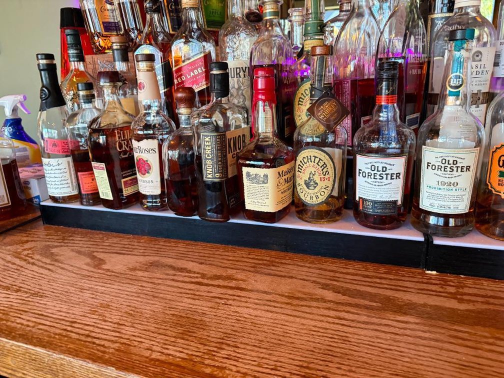 3-Step Acrylic Lighted Backbar Liquor Bottle Display  24-in