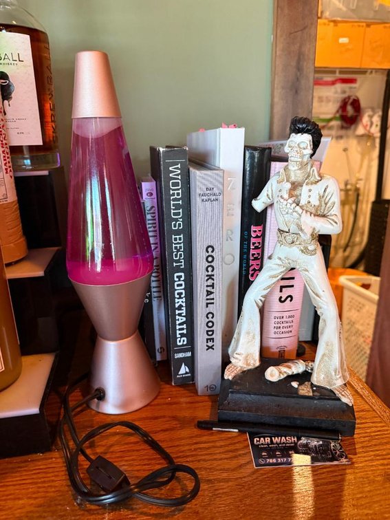 Lava Lamp and Spooky Skeleton Elvis Statue