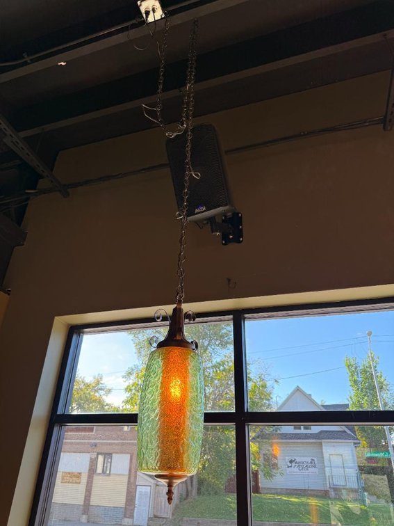 Vintage Mid-Century Modern Hanging Swag Lamp, Ornate & Original, Works Great