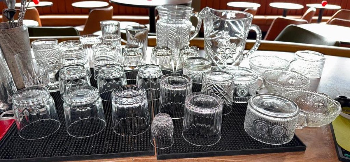 Huge Assortment of Barwares, Shot Glasses, Cordials, Cocktail Glasses, Glassware, Pitchers & More