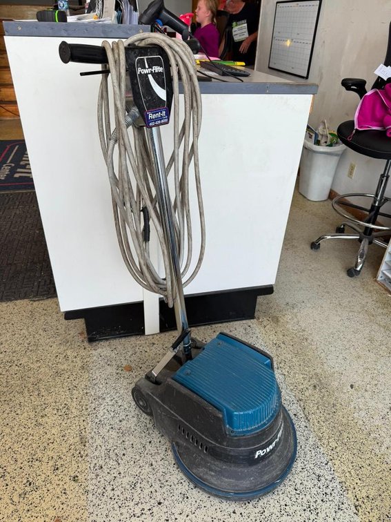 Powr-Flite Model: M171HD-3, 17in Floor Cleaning Machine / Buffer, Includes Several Wheels & New Pads