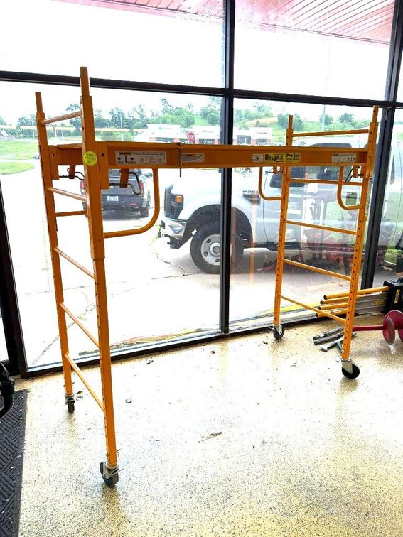BILJAX Haulotte Pro-Jax Utility Scaffold System w/ HD Casters & Platform Deck, 73in x 75in x 29in