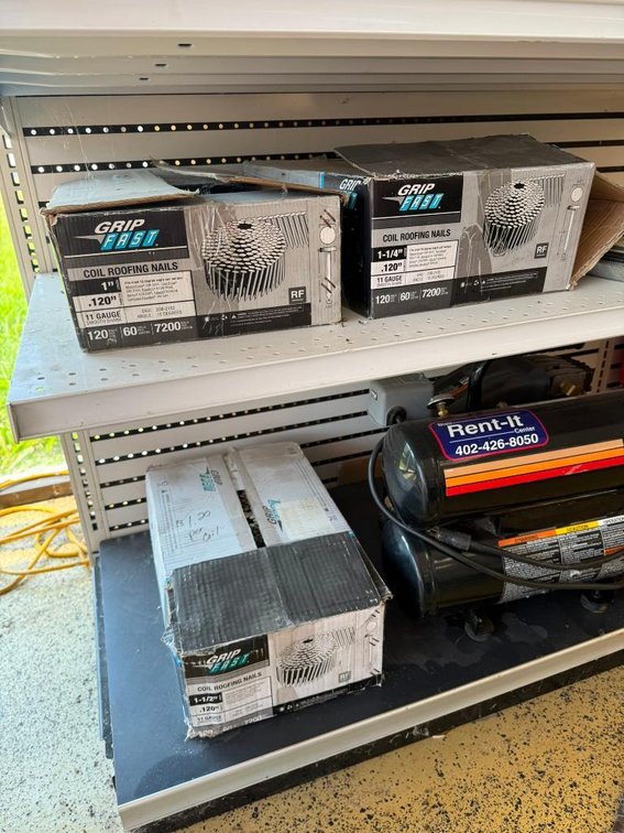 3 Cases of Coil Nails, 1in, 1-1/4in and 1-1/2in, Some Boxes Have Been Opened and Not 100% Full