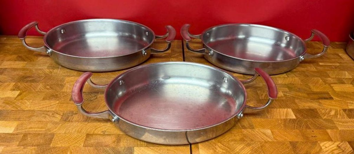 Lot of 3, Vollrath 49420 Miramar Display Cookware 1.8 Qt. Oval Au Gratin Pans