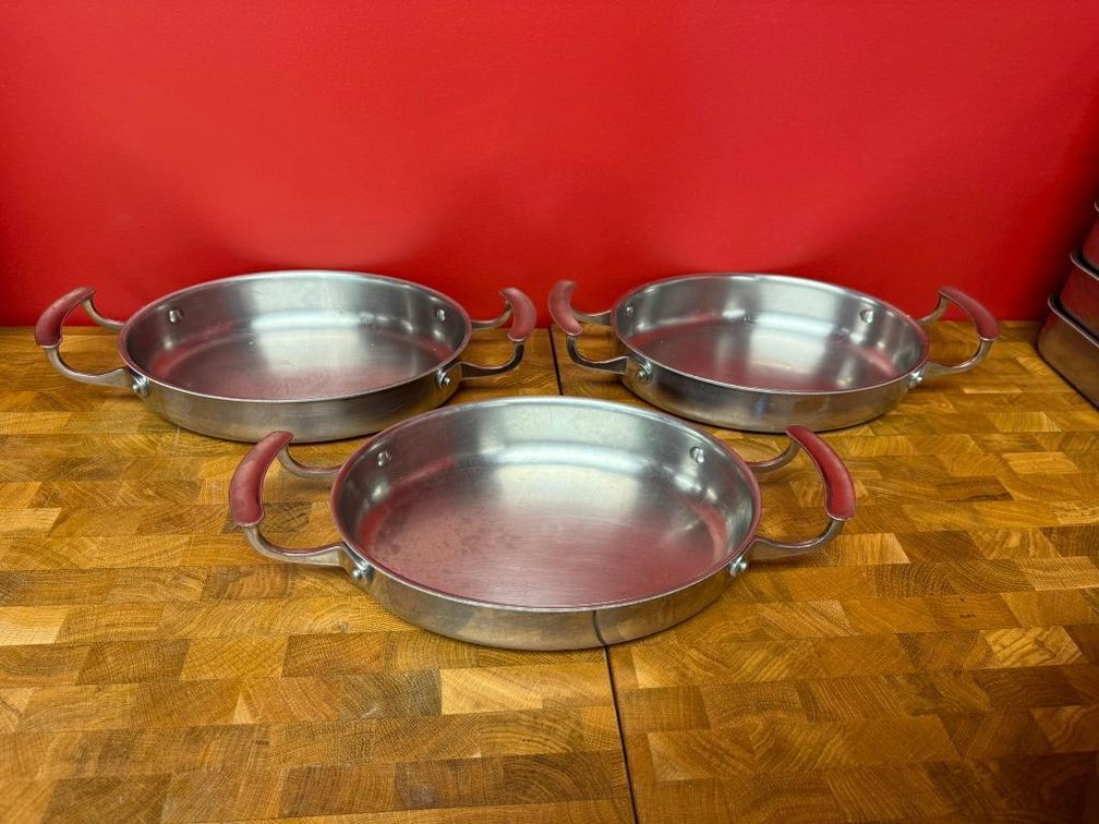 Lot of 3, Vollrath 49420 Miramar Display Cookware 1.8 Qt. Oval Au Gratin Pans