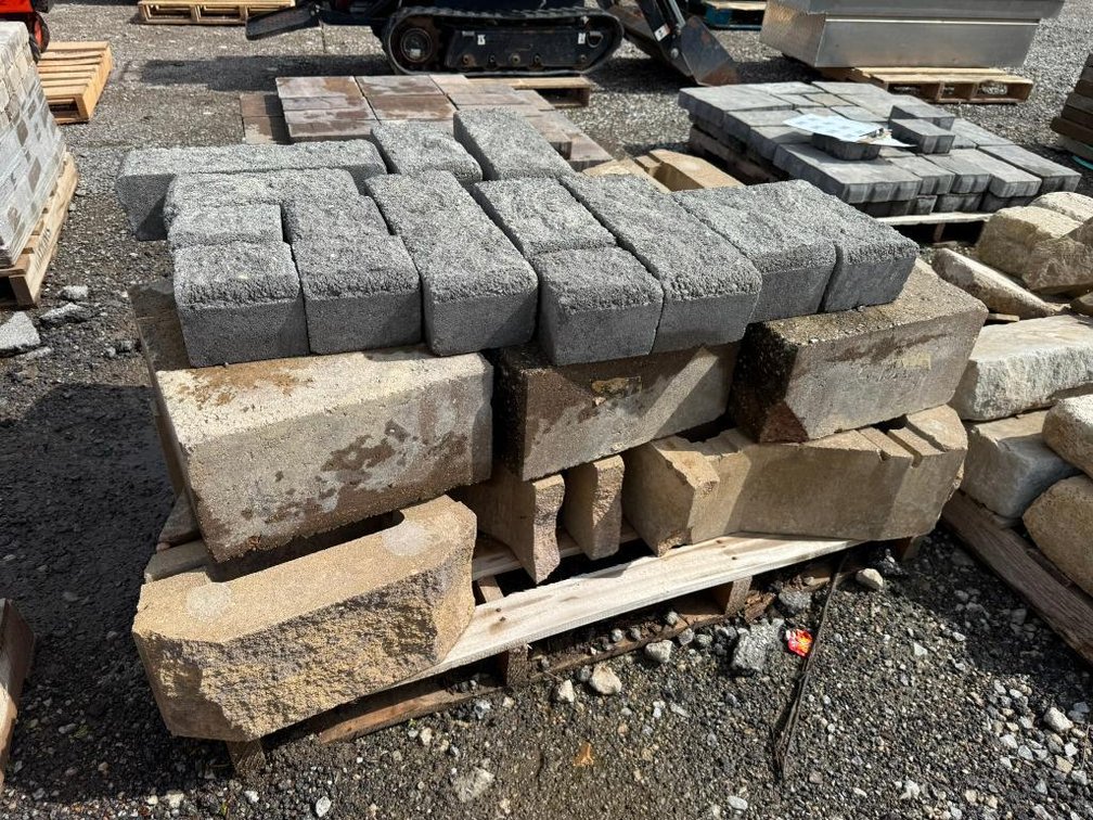 Pallet of Retaining Wall Blocks and Concrete Landscaping Blocks