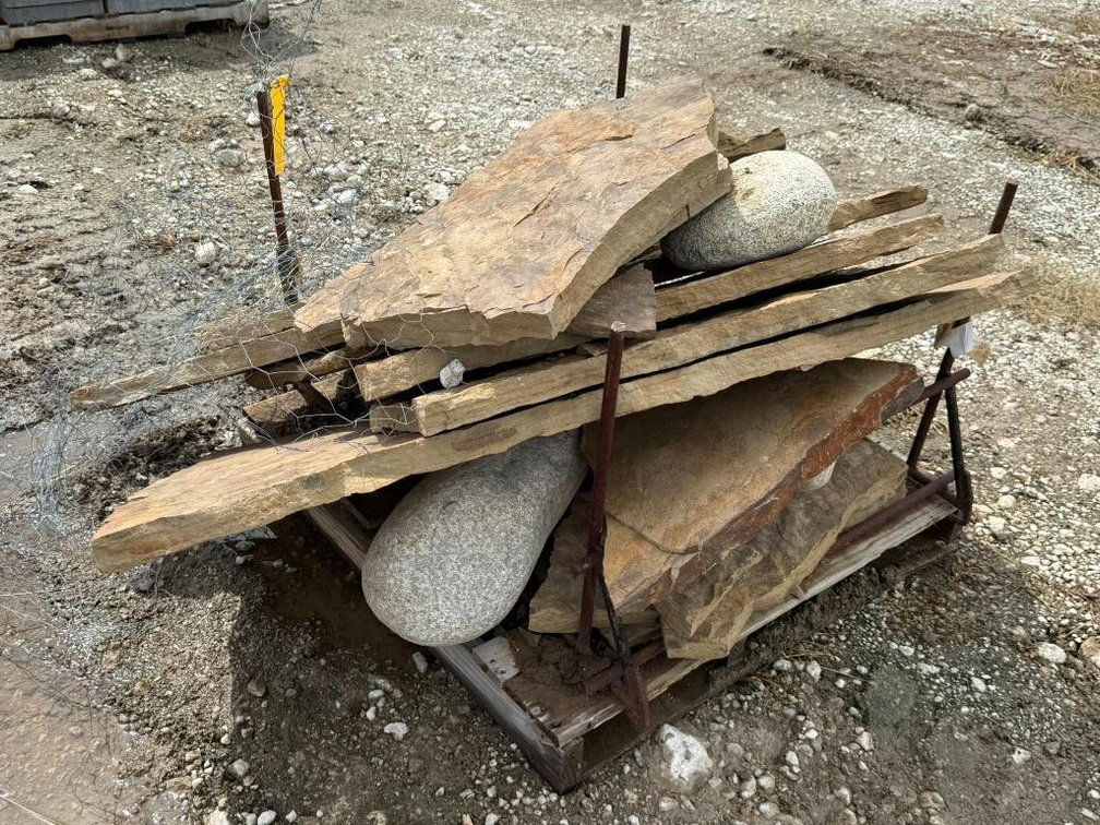 Four Pallets of Flagstone, Boulders, Landscaping Blocks