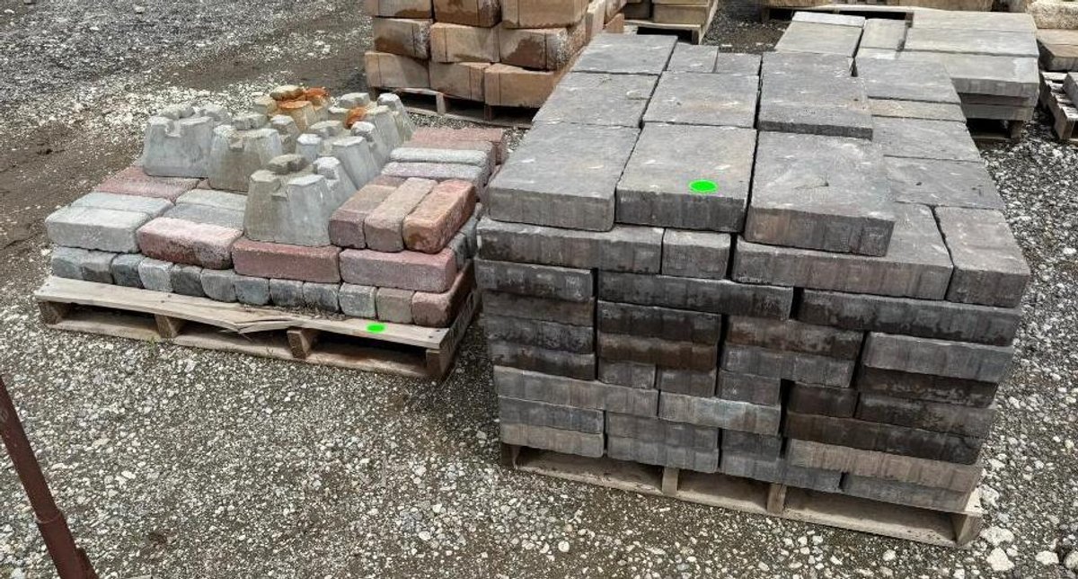 Two Pallets of Pavers, Landscaping Blocks and Pole or Post Blocks