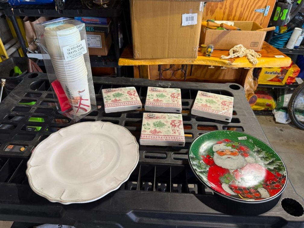 Christmas Themed Napkins, Plates and Cups