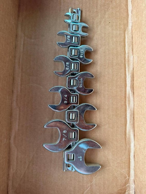 Set of Crows Feet Wrenches (Made for Ratchets, 3/8in to 1in, Likely Craftsman