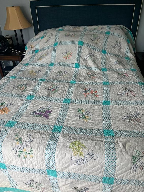 Handmade Quilt, State Flowers