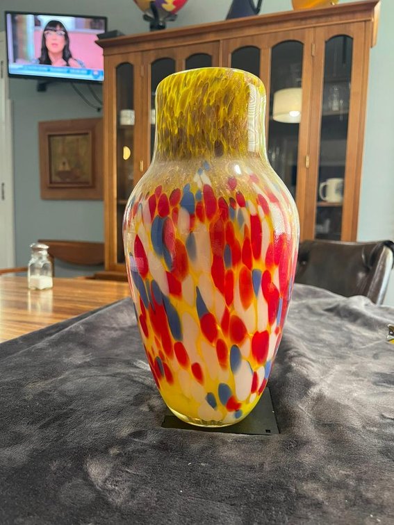 End of Day Murano Style Art Glass Vase