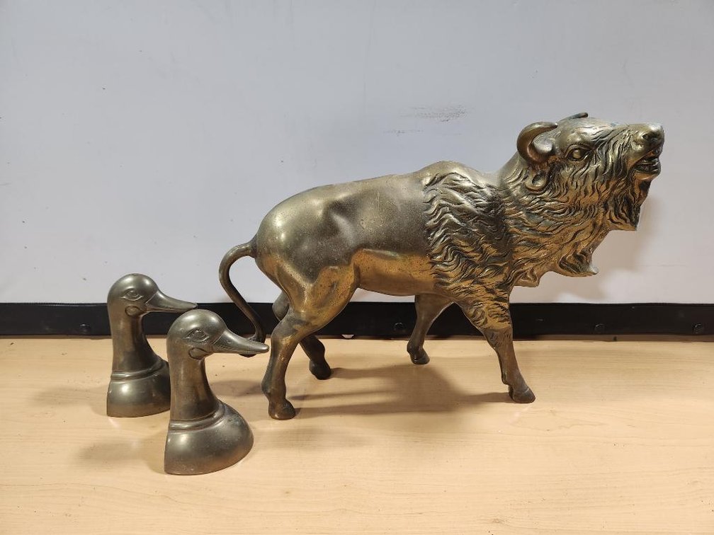 Brass Duck Bookends, Brass Bull