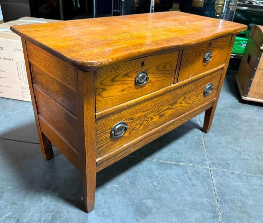 Antique Oak Three Drawer Chest of Drawers