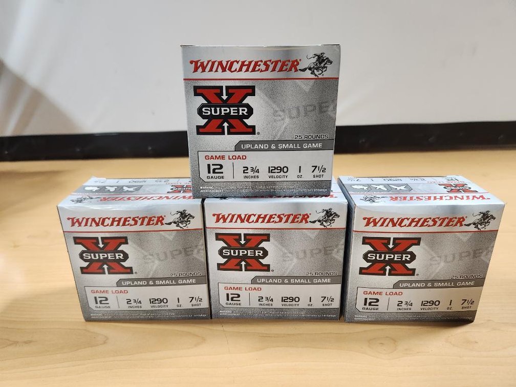 100 Rounds, 4 Boxes Winchester Super-X 12 Gauge Shotgun Shells