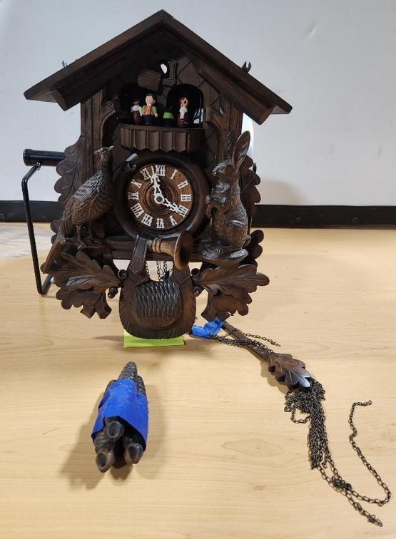 Black Forest Cuck Koo Clock w/ Pheasant and Rabbit