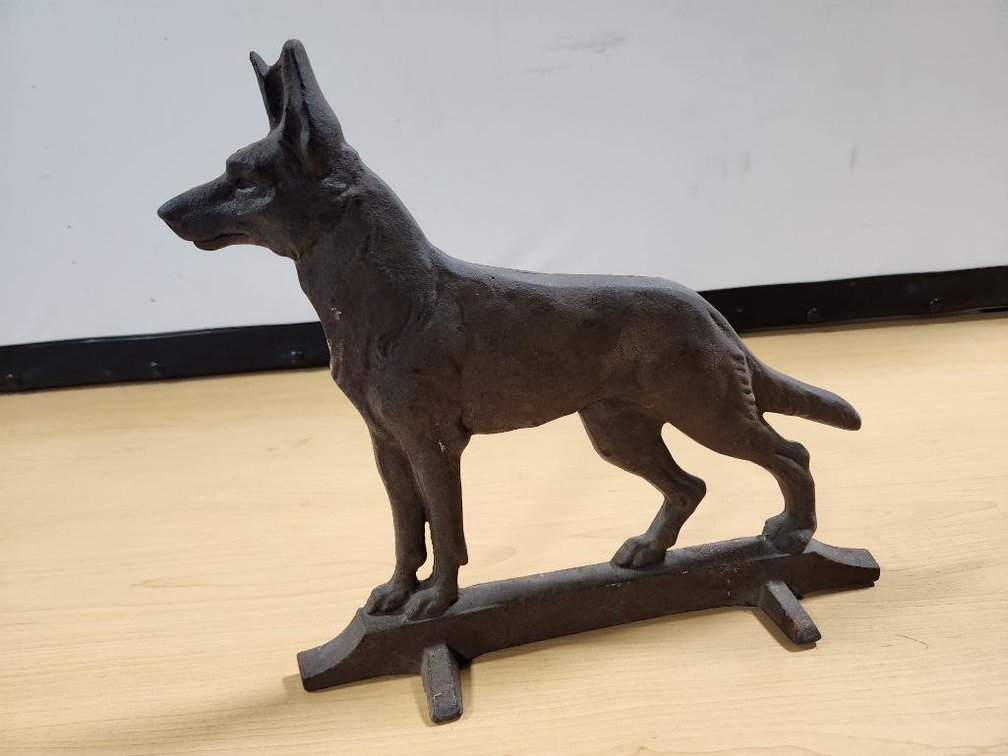 Vintage Cast Iron Dog Door Stop