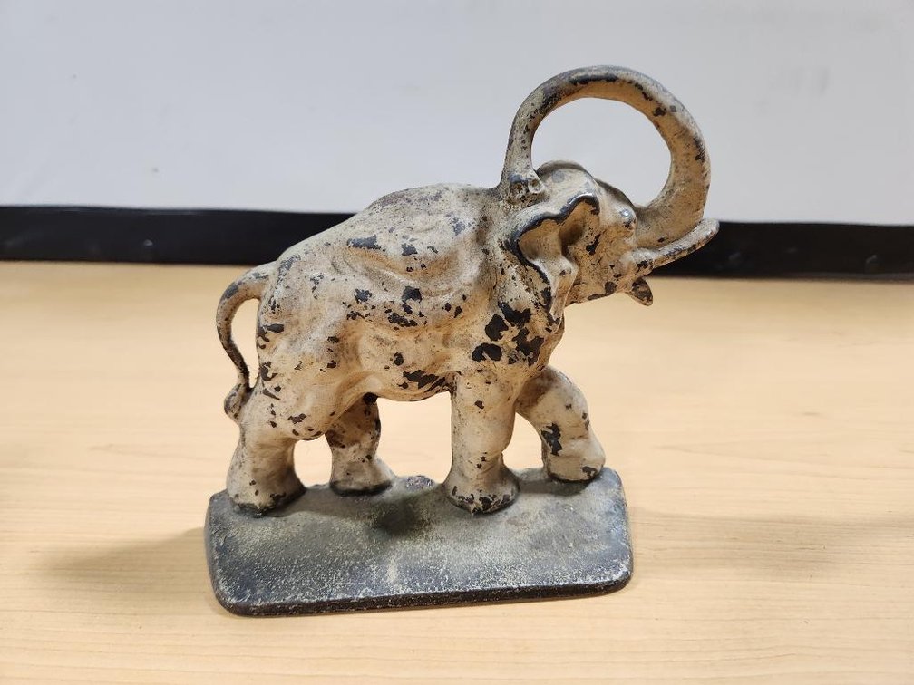 Vintage Elephant Cast Iron Door Stop