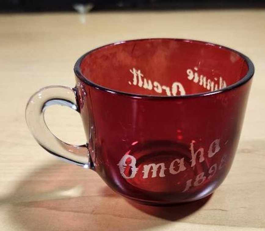 1898 Omaha Exhibition, Trans-Mississippi Souvenir Cup, Millie Orcutt