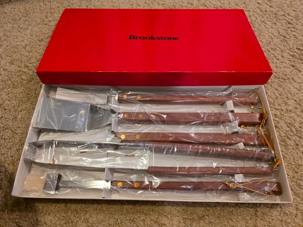 New In Box Brookstone 5-Piece BBQ Tools Made in Japan