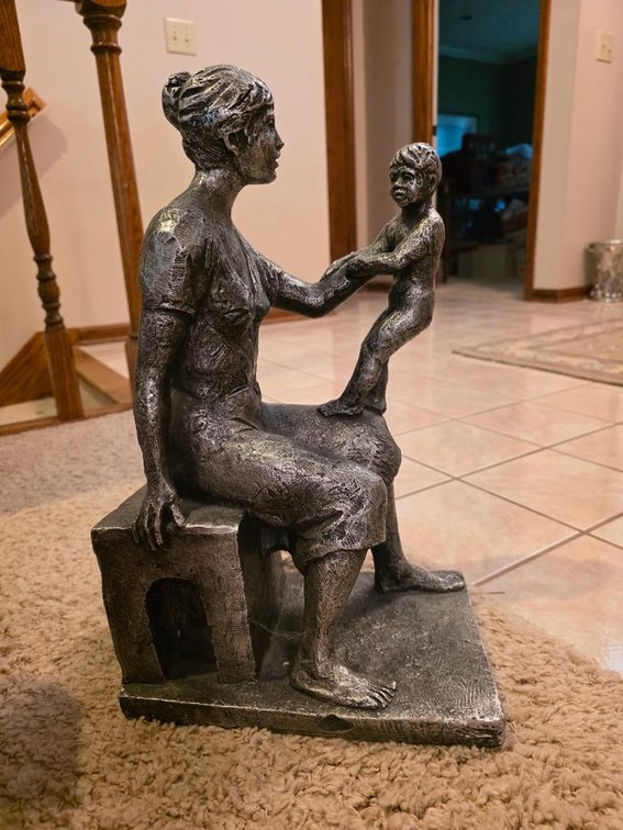 Cold Cast Resin Mother & Child Statue by Leonardo Art