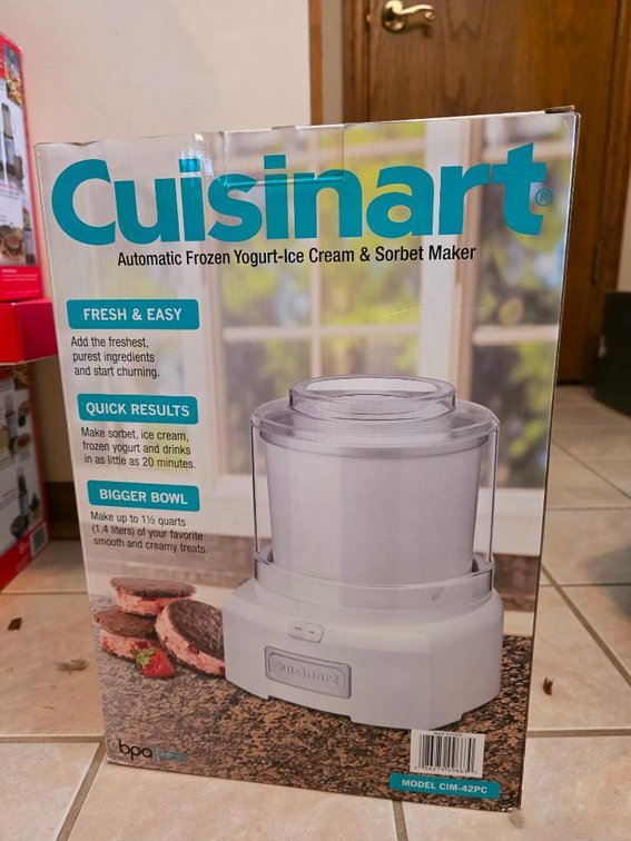 New In Box Cuisinart Automatic Ice Cream Maker Model CIM-42PC