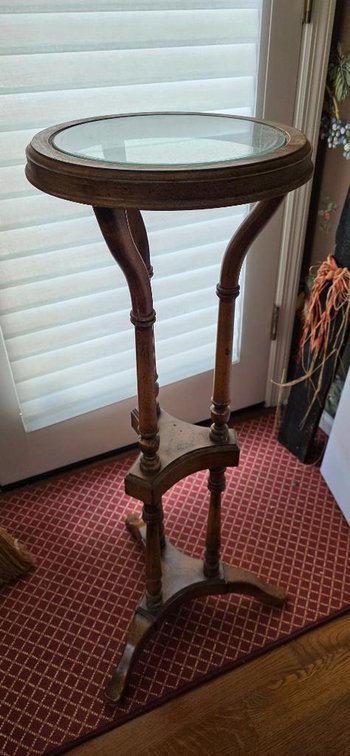 Mid Century Glass Top Plant Stand