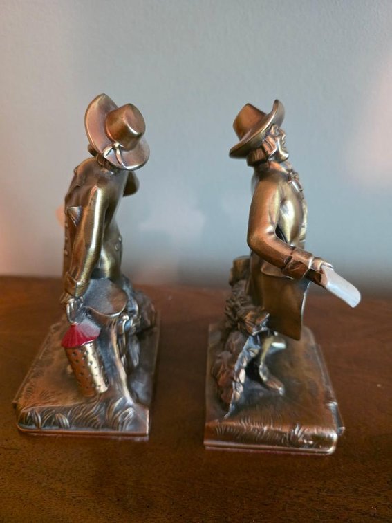 Vintage Philadelphia Mfg. Town Crier Brass Bookends