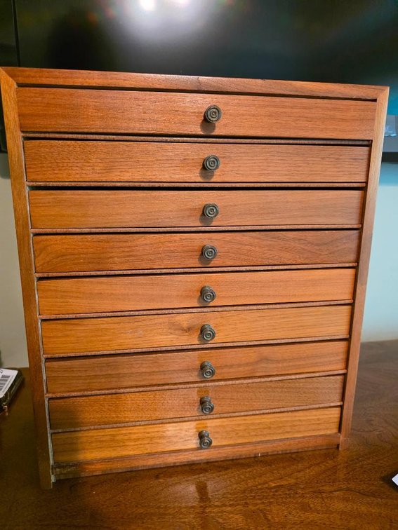 Vintage Wooden Jewelry Box / Apothecary Chest