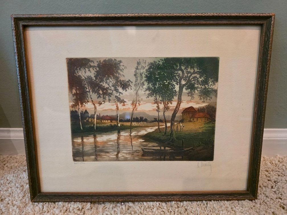 Vintage Framed Signed & Numbered Painting by ?