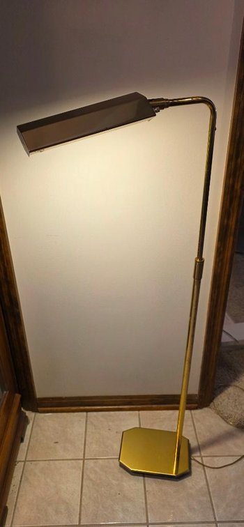 Mid Century "Koch + Lowy" Adjustable Brass Pharmacy Floor Lamp