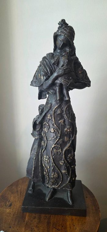 Maitland-Smith Verdigris Mother & Children Statue 