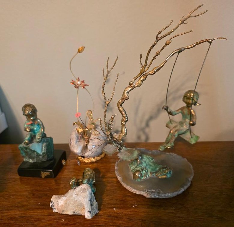 Malcolm Moran Bronze Sculptures & Mid Century Brass Figurines
