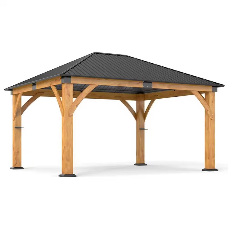 Backyard Discovery 14ft x 10ft All-Cedar Cordova Gazebo, Complete, New in Box