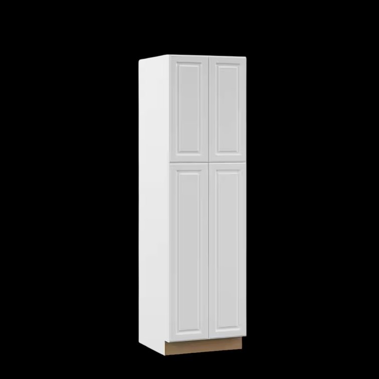 Hampton Bay Designer Series Elgin Assembled Pantry Kitchen Cabinet, White: 24in x 84in x 23.75in, New in Box