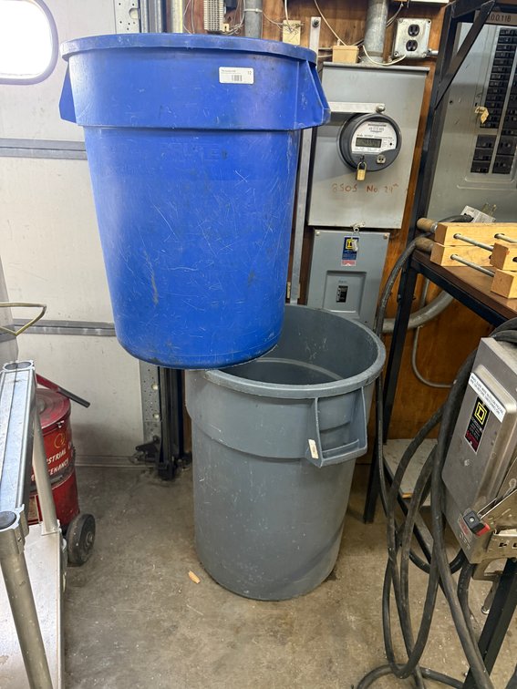 Two Heavy-Duty Trash Cans