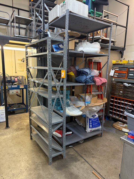 Two Shelving Units, 8ft x 42in x 30in & 78in x 12in x 36in, One Bid for the Pair