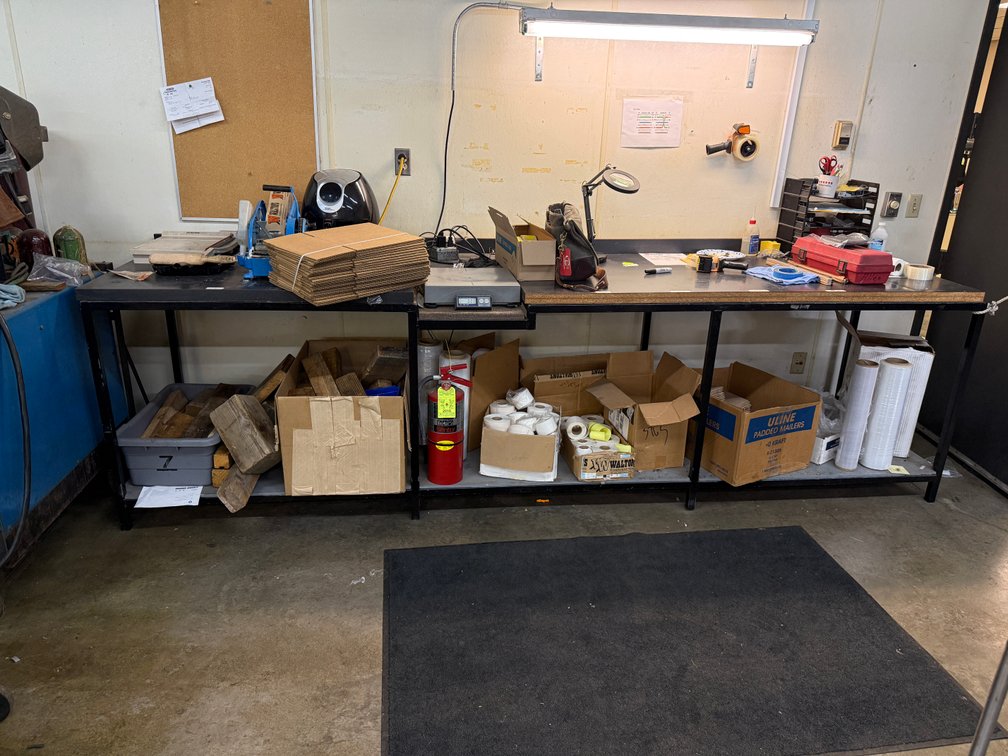 Shop and Shipping Work Station w/ Shipping Scale & Scale Recessed Shelf