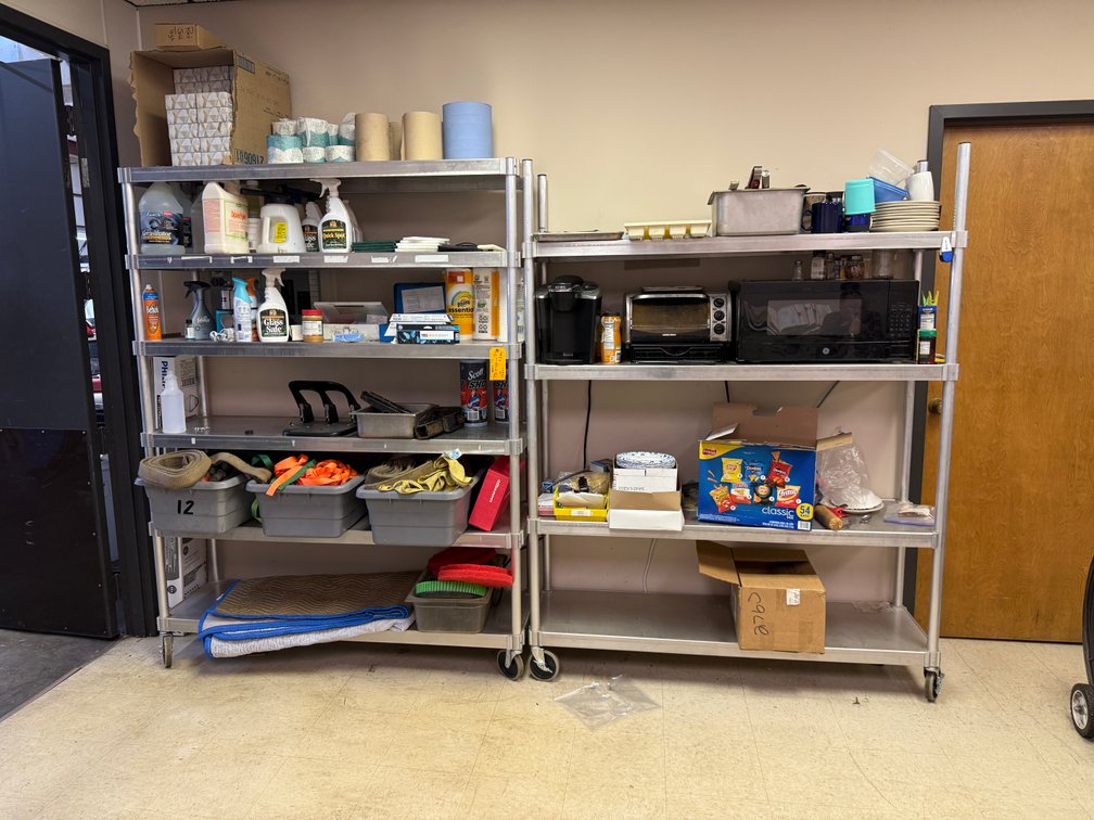 Lot of 2, Aluminum Mobile Shelving Units, 78in H x 60in x 18in, High Bid x's 2