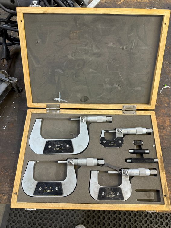 Outside Micrometer Set, Appears to Be Missing One Small Mic