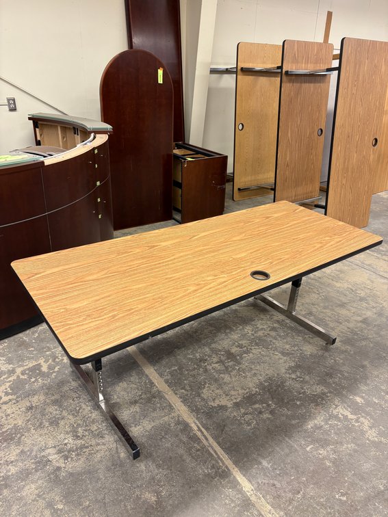 Lot of 4, Adjustable Height Work Tables, 3 Different Styles, 72in x 30in