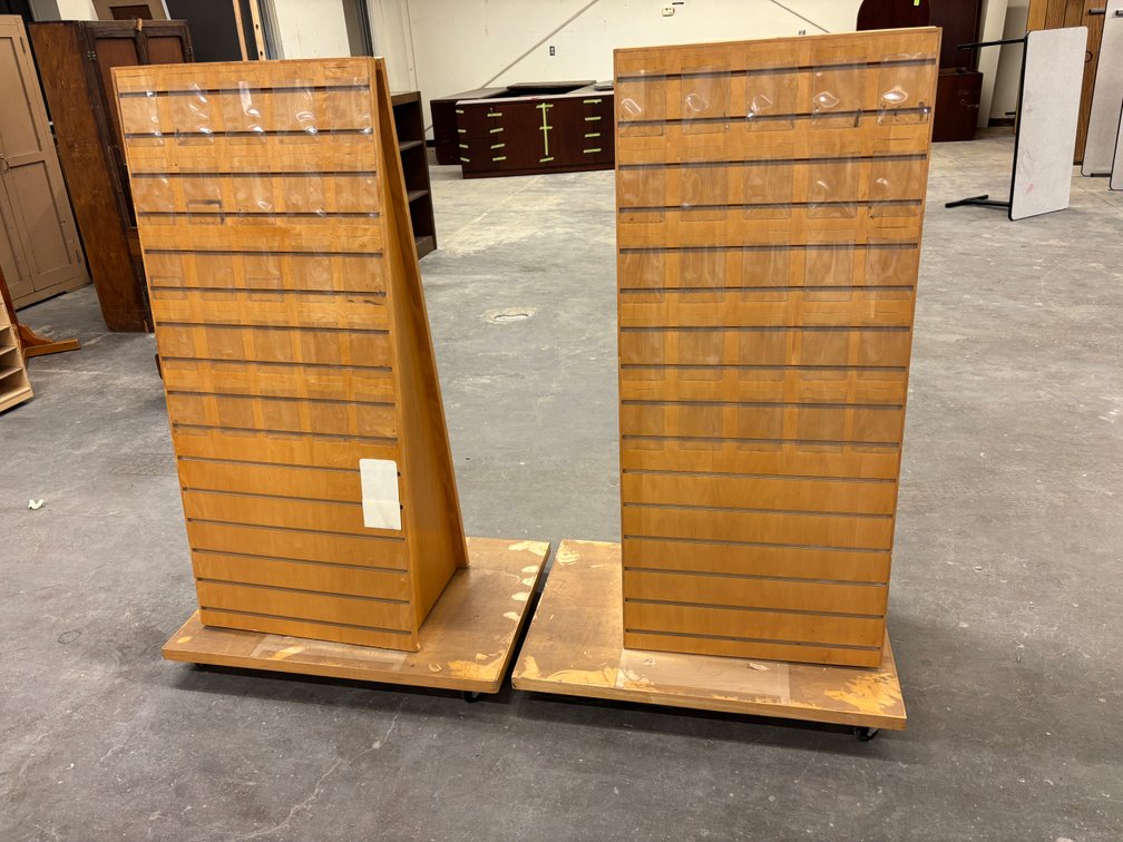 Pair of Mobile Wood Card Files, 2-Sided