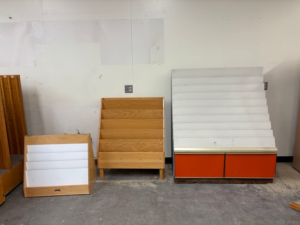 Set of Three, Periodical Racks / Shelving  Units