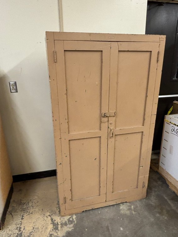 Antique Wood Cabinet w/ 5 Shelves
