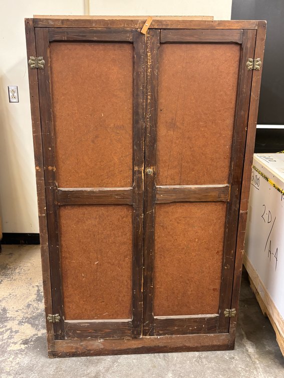 Antique Wood Cabinet w/ 5 Shelves