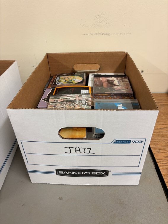 Box of Jazz CDs