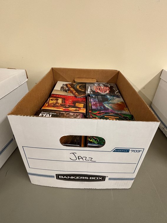 Box of Jazz CDs