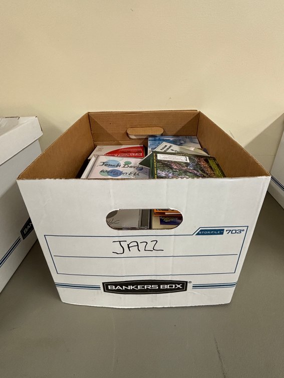 Box of Jazz CDs