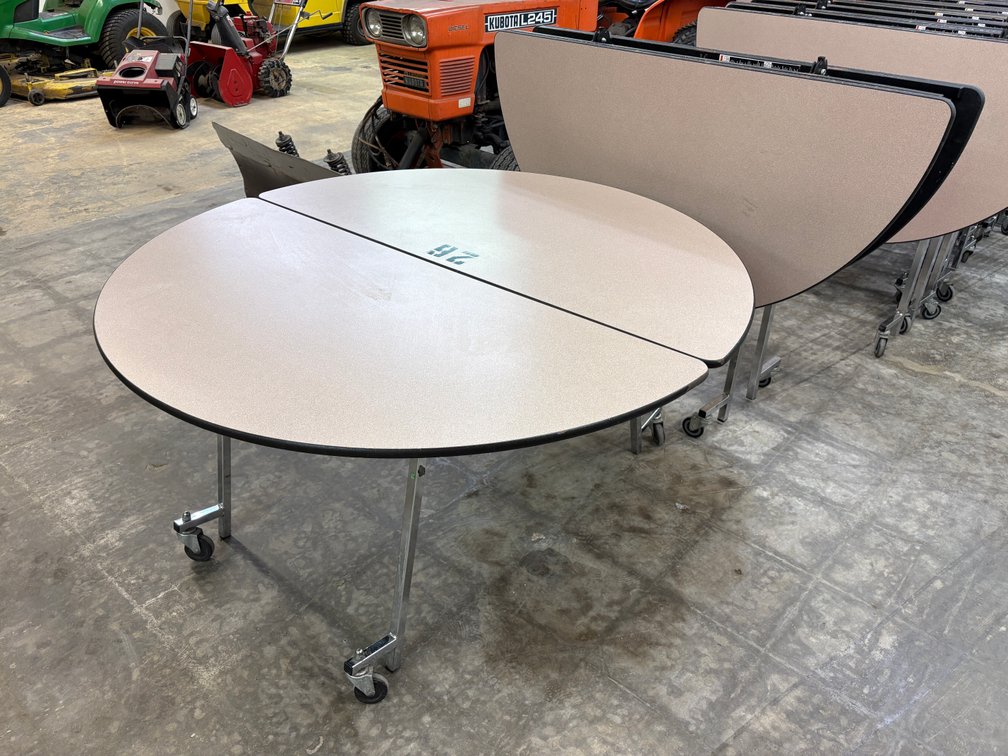 Pacer, Bifold Mobile Cafeteria Table on Mobile Base, 60in Diameter