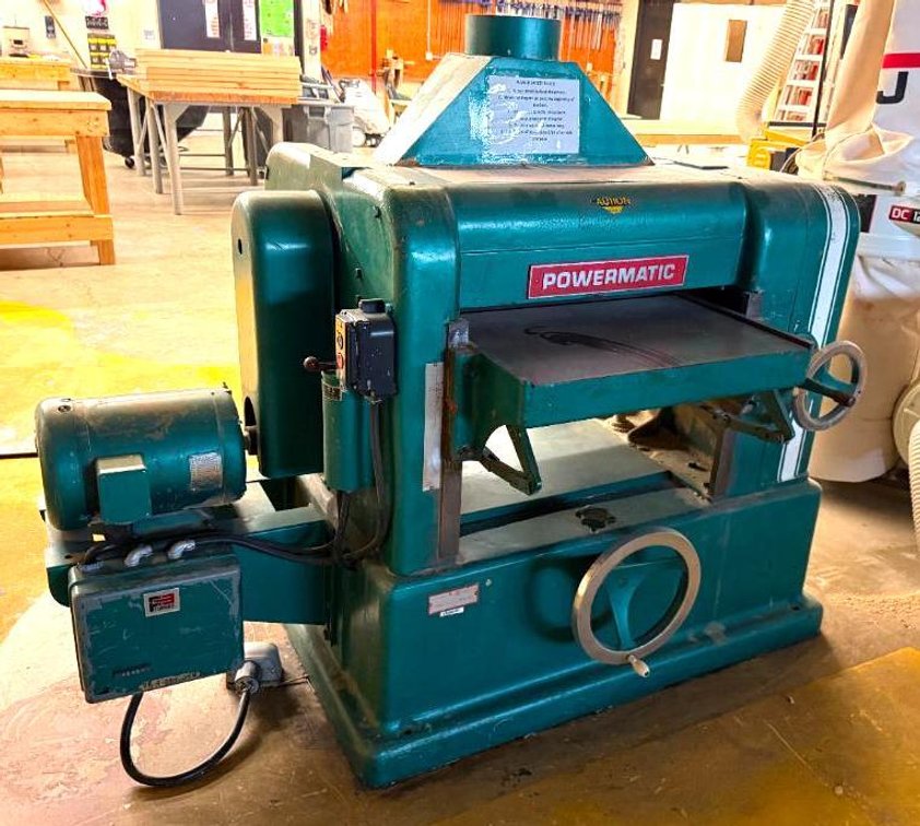 Industrial Powermatic Thickness Planer, Model 225, 24in Wide, 7.5HP, 3ph